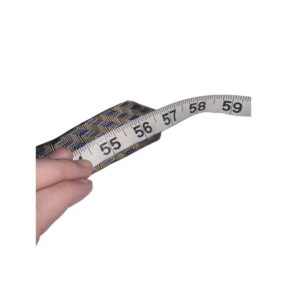 Giorgio Redaelli Mens 100% Silk Tie Made In Italy Blue Yellow - Picture 7 of 7